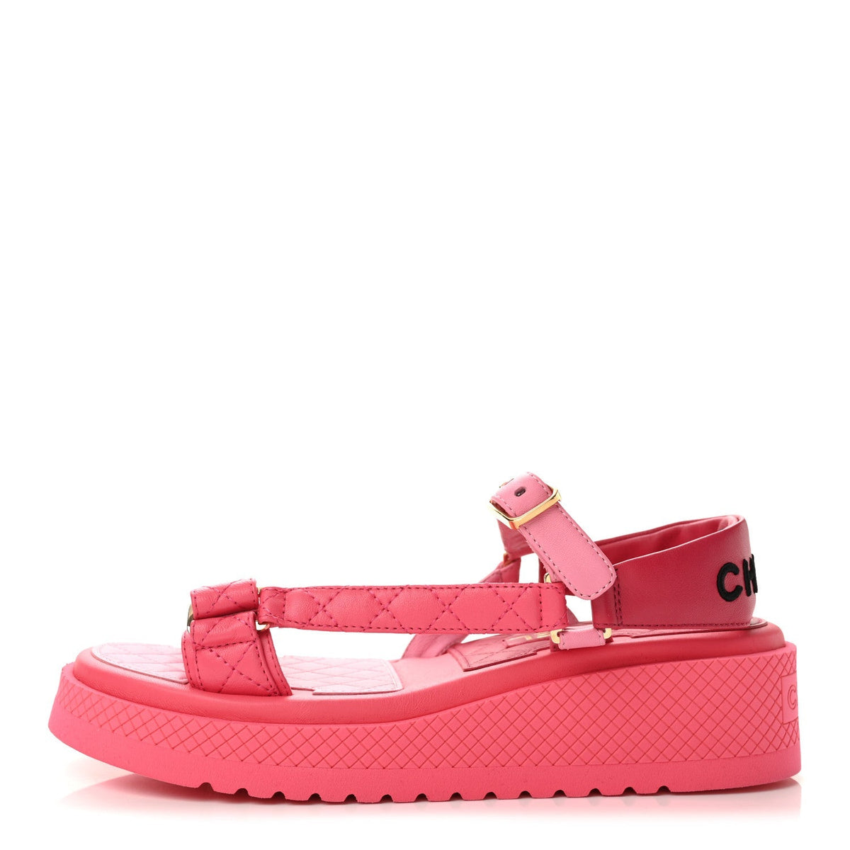 Chanel Lambskin CC Women's Platform Sandals Pink