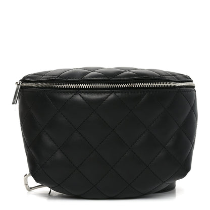 Quilted Calfskin Belt Bag - Black