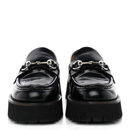 Gucci Cordovan Lux Horsebit 45mm Platform Women's Loafers Black