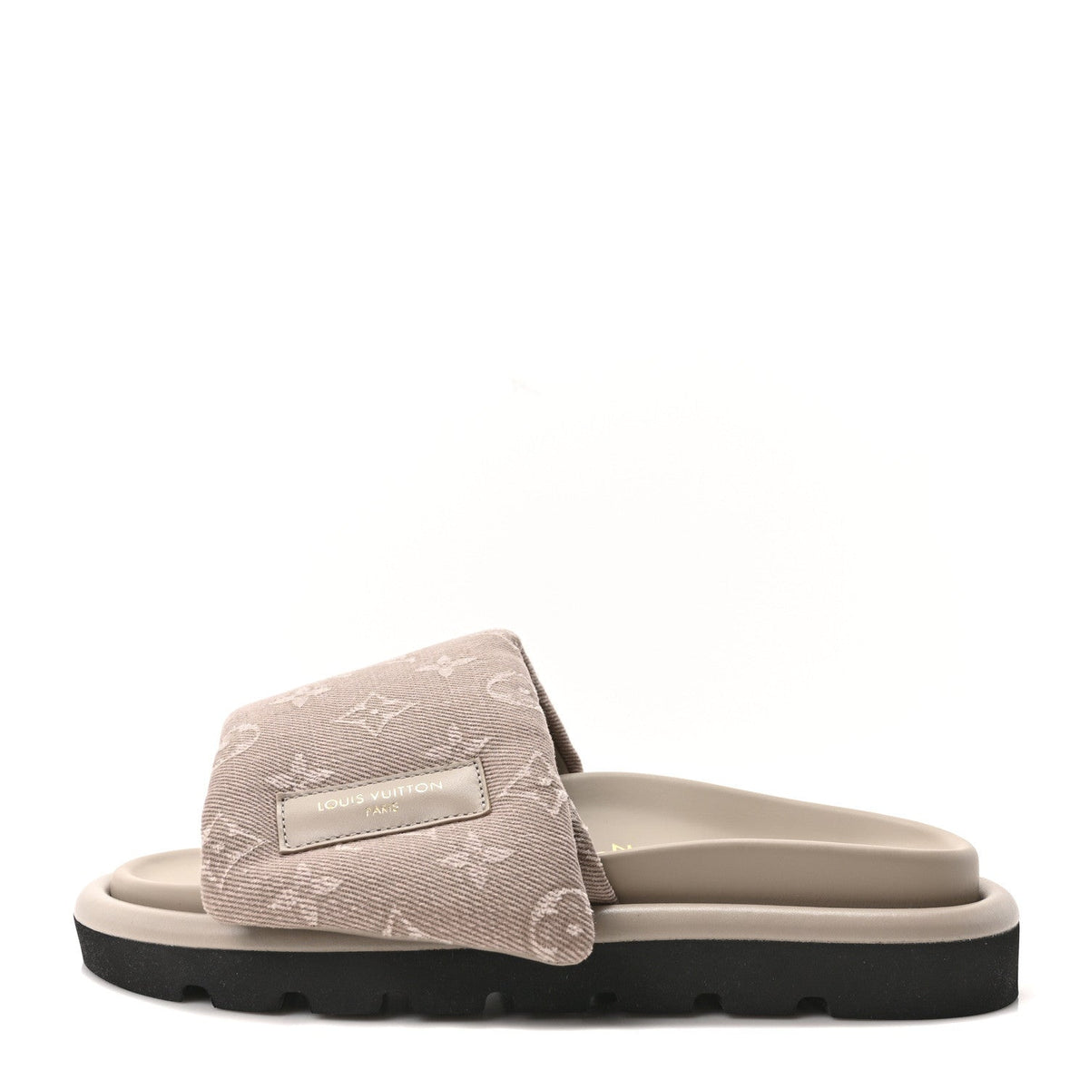 Monogram Denim LV Pool Pillow Flat Comfort Mule Grey