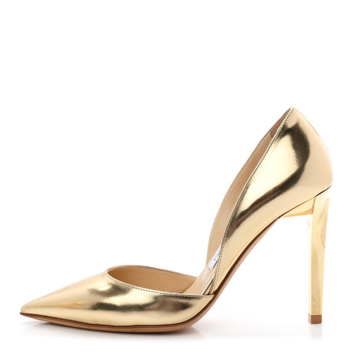 Jimmy Choo Mirror Calfskin Women's Darylin 100 Pumps 35 Gold