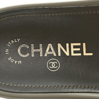 Chanel Canvas Chain Women's Flat Sandals Khaki