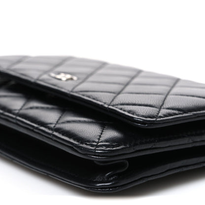 Quilted Lambskin Wallet Bag - Black
