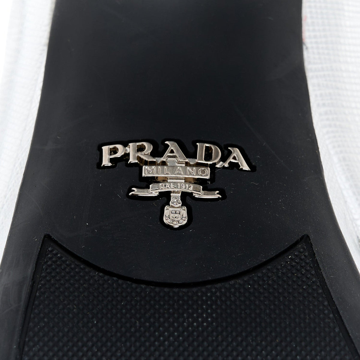 Prada Metallic Saffiano Crisscross Women's Platform Sandals 34.5 Silver