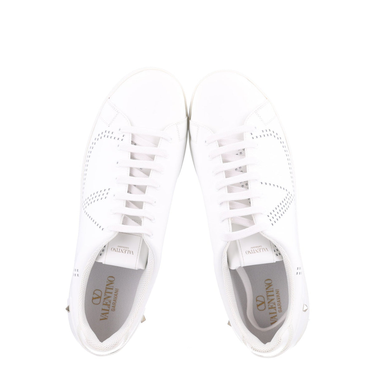Valentino Garavani Calfskin Men's Backnet Sneakers 46 White