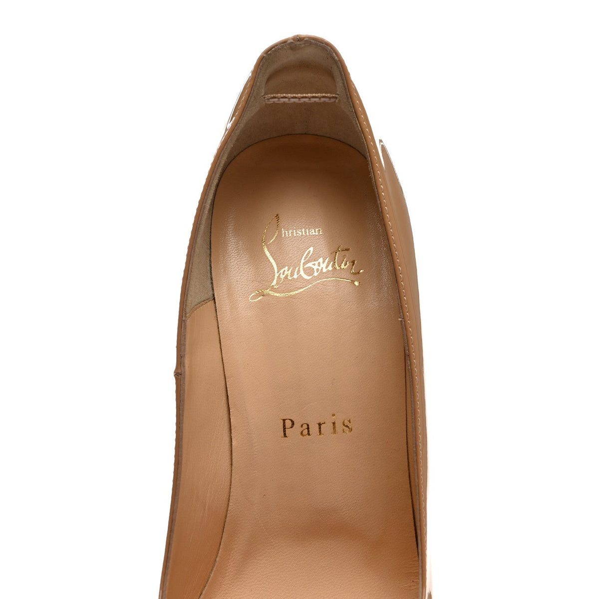 Christian Louboutin Patent Women's Rolando 120 Pumps 36 Nude