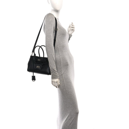 Mini Calfskin Handbag - Black