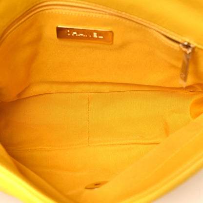 Medium Quilted Goatskin Flap Shoulder Bag - Yellow
