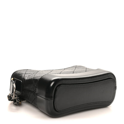 Small Quilted Calfskin Hobo Bag - Black