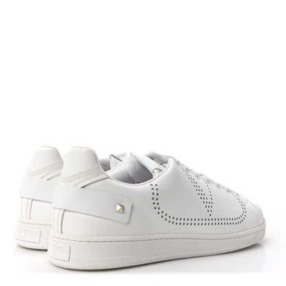 Valentino Garavani Calfskin Men's Backnet Sneakers 46 White