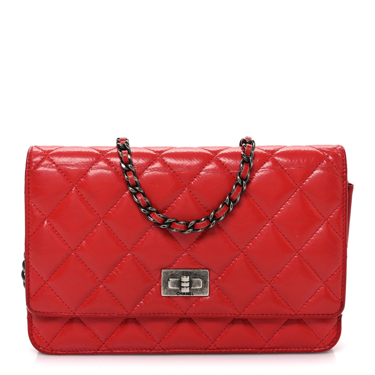 Quilted Calfskin Wallet Bag - Red