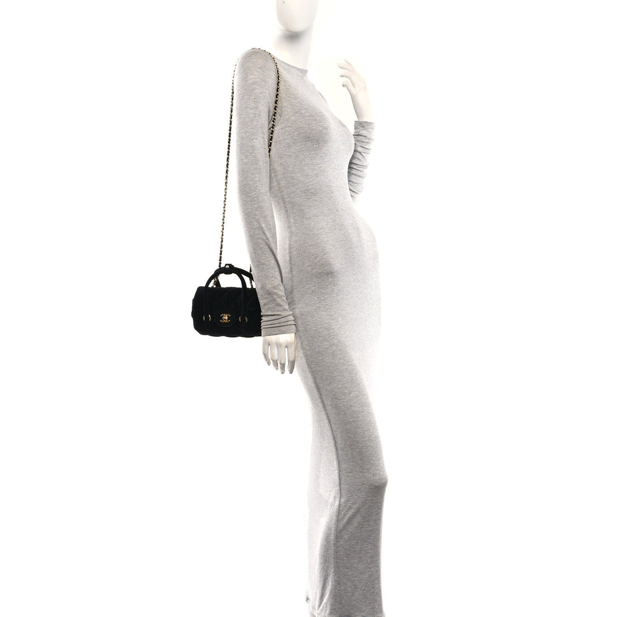 Mini Quilted Flap Shoulder Bag - Black