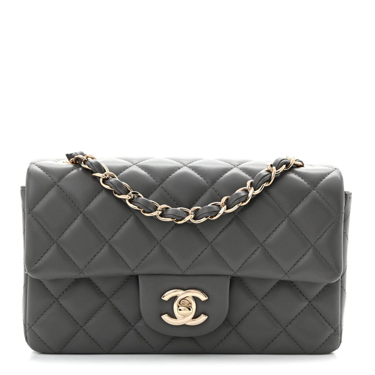 Mini Quilted Lambskin Flap Shoulder Bag - Tan