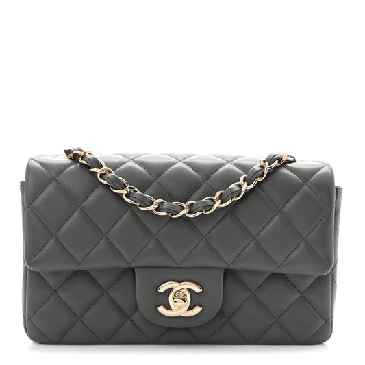 Mini Quilted Lambskin Flap Shoulder Bag - Tan