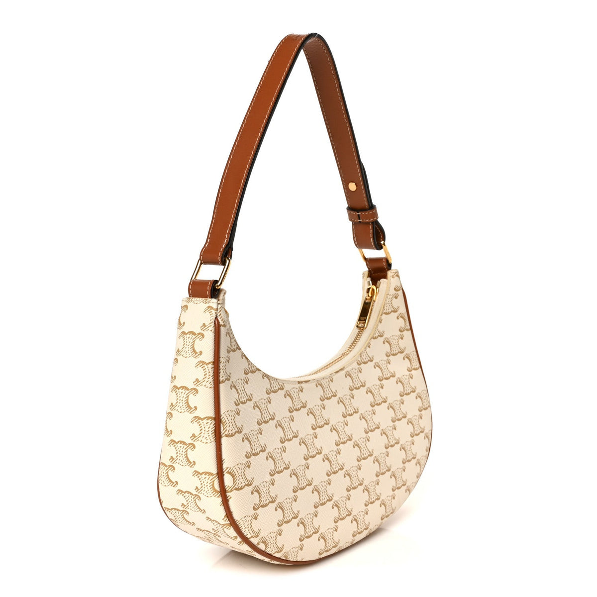 Calfskin Canvas Shoulder Bag - White