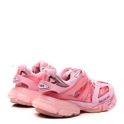 Balenciaga Fabric Mesh Women's Clear Sole Triple S Sneakers 36 Pink