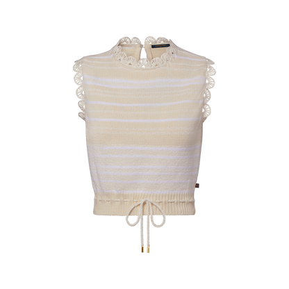 Women's Striped Knit Drawstring Top