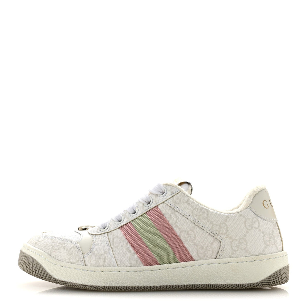 GG Monogram Web Screener Sneakers White Grey Pink