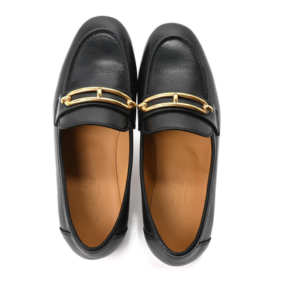 Hermes Calfskin Women's Colette Loafers 35 Black