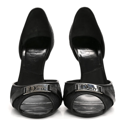 Christian Dior Canvas Monogram Women's Sandals 37.5 Black