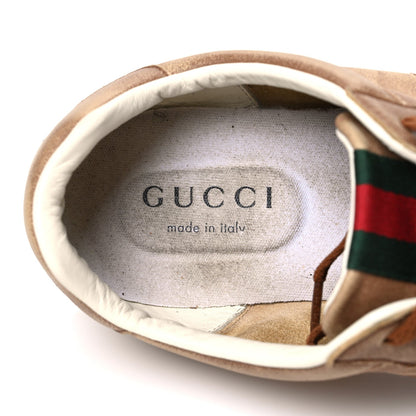 Gucci Monogram Suede Web Men's Shift Sneakers 9.5 Beige Brown