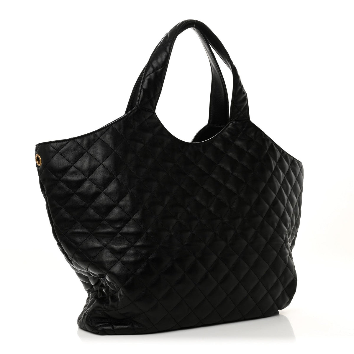 Maxi Quilted Lambskin Tote Bag - Black