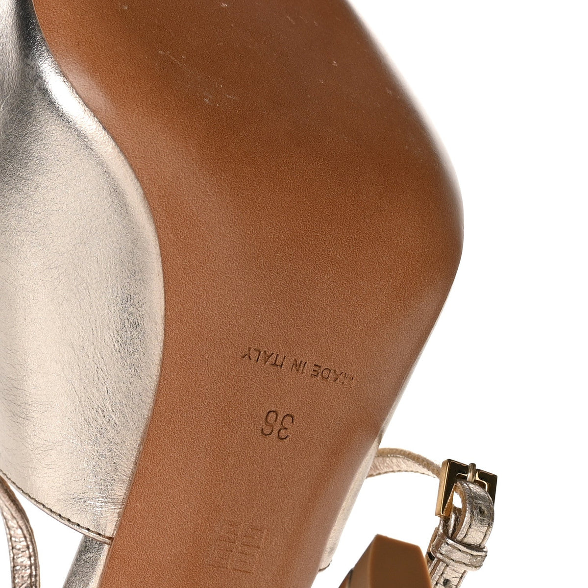 Givenchy Metallic Sheepskin Women's Show Slingback Pumps 36 Dusty Gold