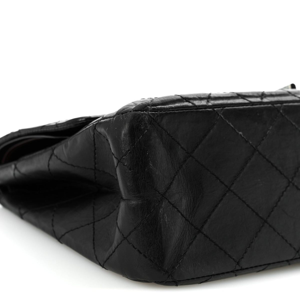 Quilted Calfskin Flap Shoulder Bag - Black
