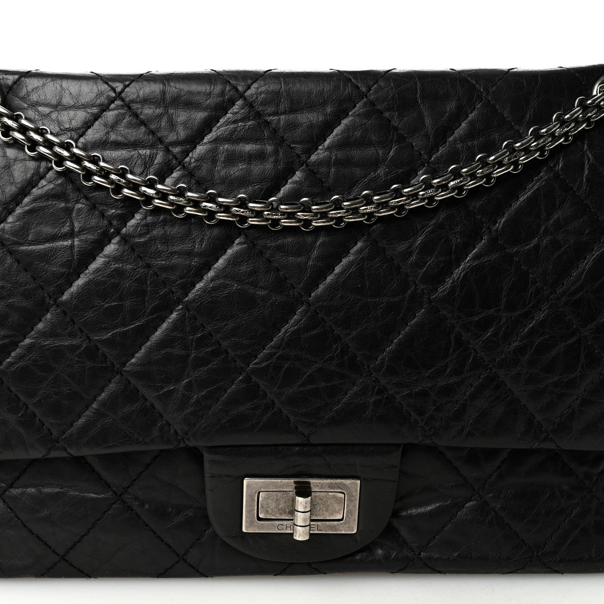 Quilted Calfskin Flap Shoulder Bag - Black