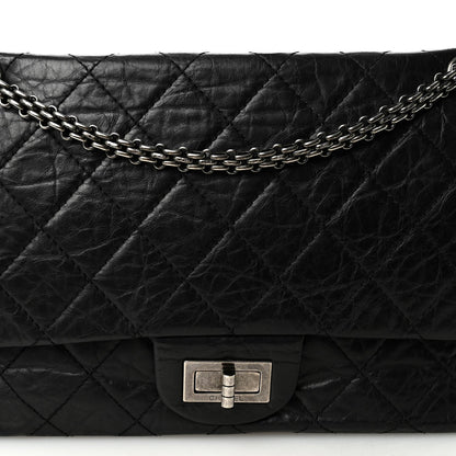 Quilted Calfskin Flap Shoulder Bag - Black