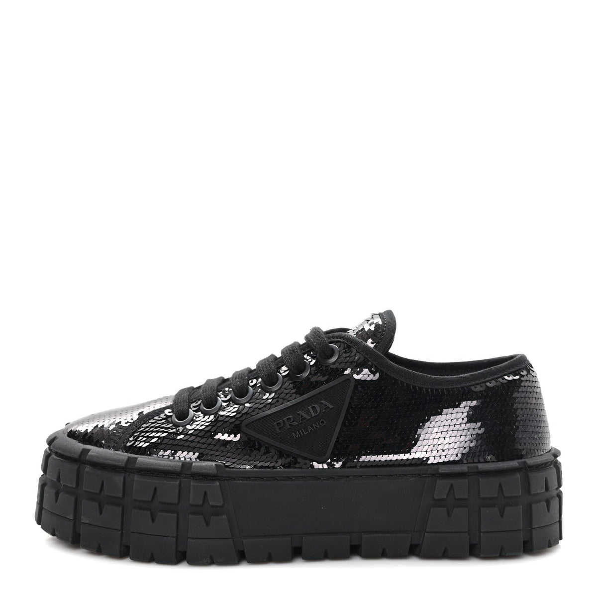 Paillettes Triangle Logo Double Wheel 50Mm Sneakers Black
