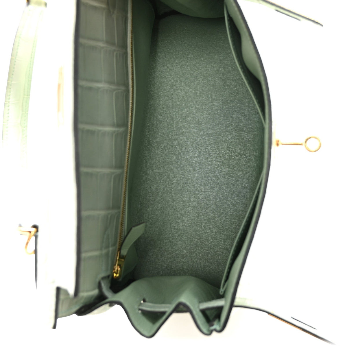 Matte Alligator Kelly Retourne 28 Vert D Handbag