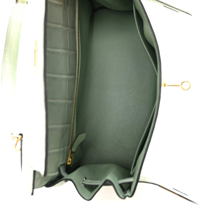 Matte Alligator Kelly Retourne 28 Vert D Handbag