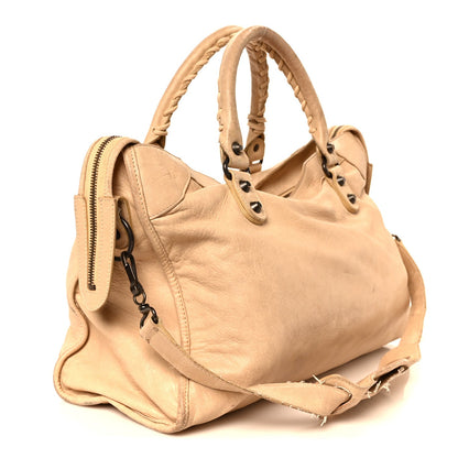 Agneau Classic Hardware City Sahara Handbag