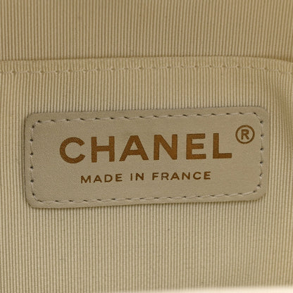 Small Quilted Caviar Backpack - White