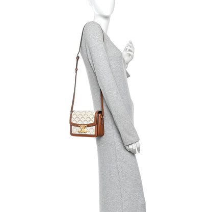 Calfskin Canvas Handbag - White