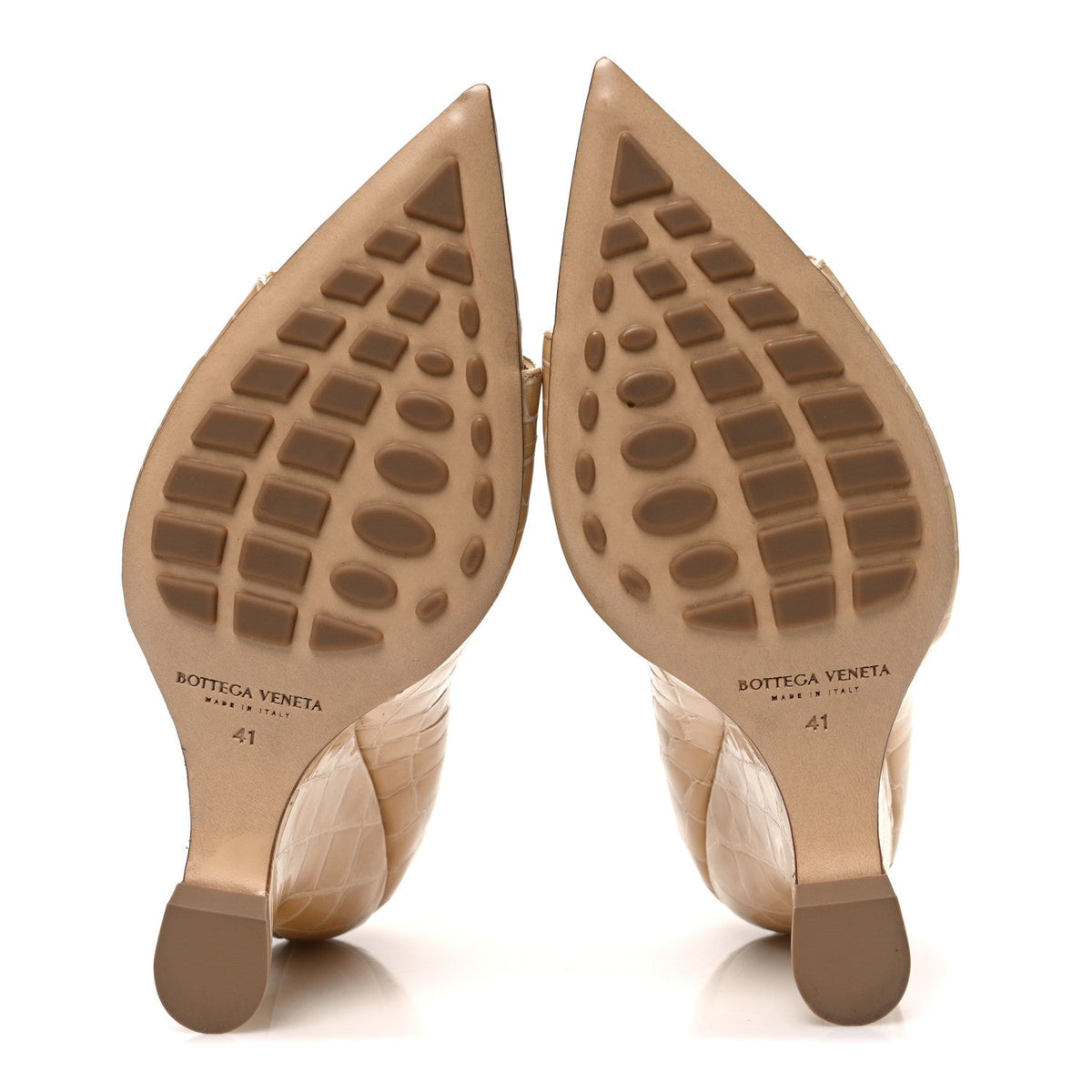 Bottega Veneta Gloss Calfskin Women's Punta Wedge Heel Sandals 41 Praline