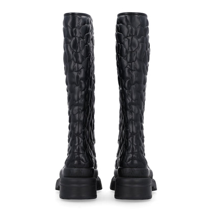 Valentino Garavani Rubber Women's Atelier 03 Rose Tall Rainboots 35 Black