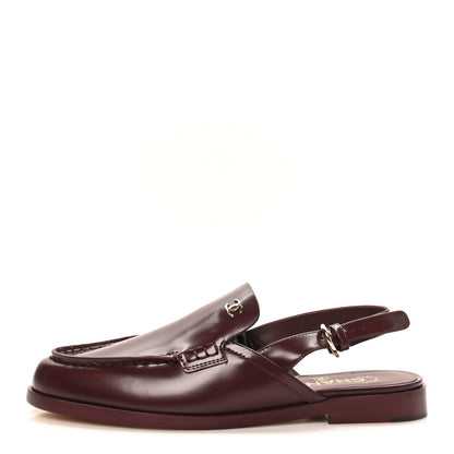 Chanel Shiny Calfskin Slingback CC Women's Loafers