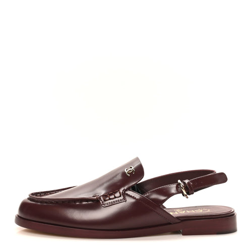 Chanel Shiny Calfskin Slingback CC Women's Loafers