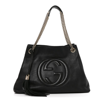 Medium Calfskin Shoulder Bag - Black