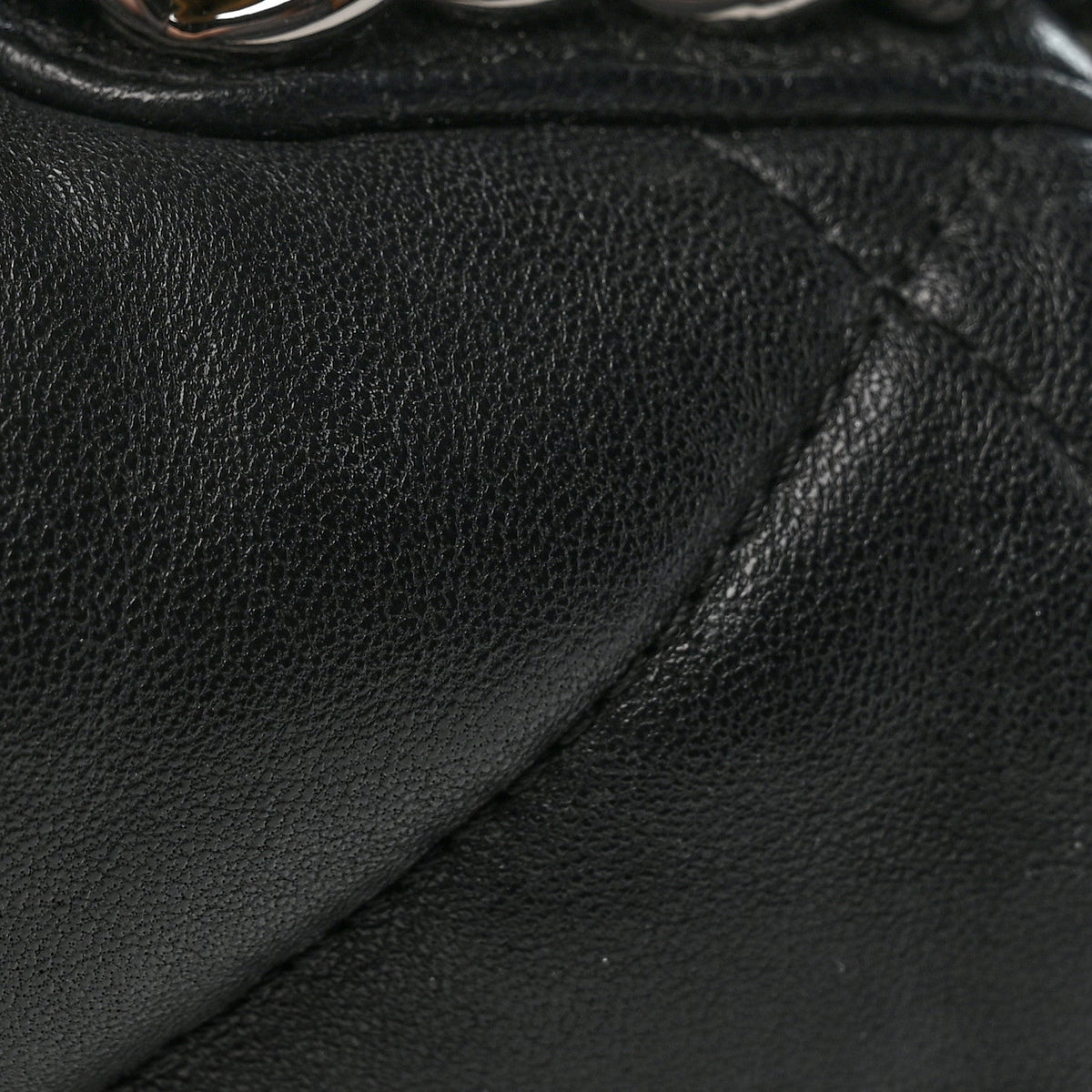 Medium Quilted Lambskin Flap Shoulder Bag - Black