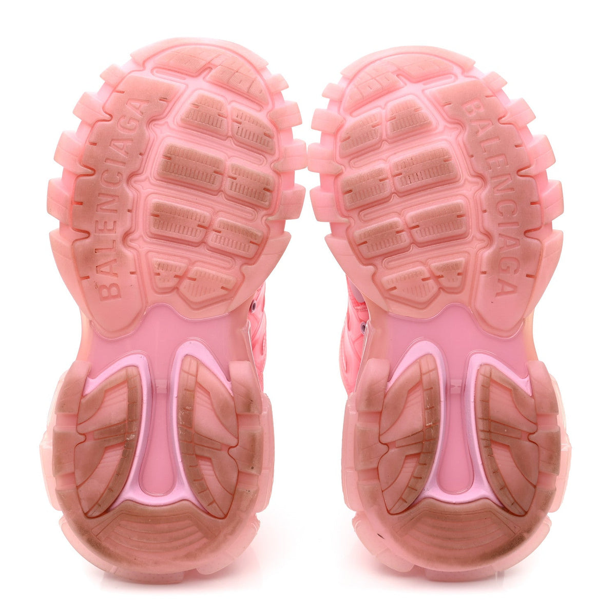Balenciaga Fabric Mesh Women's Clear Sole Triple S Sneakers 36 Pink