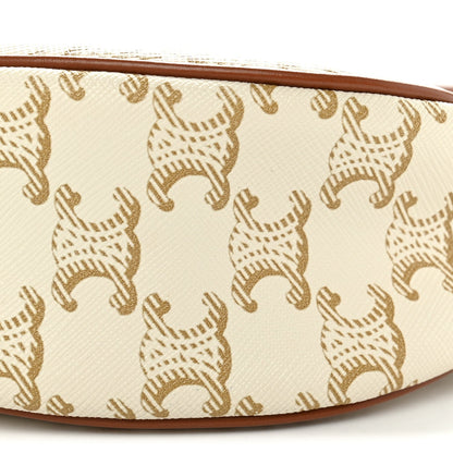 Calfskin Canvas Shoulder Bag - White