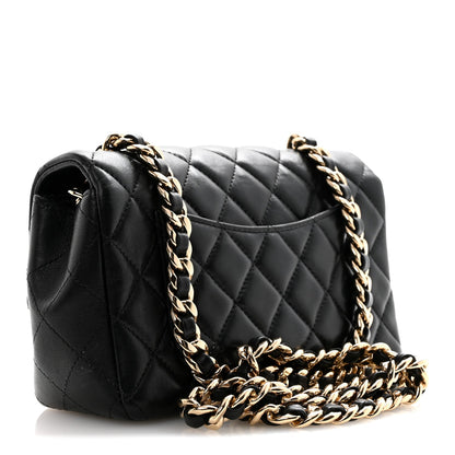 Mini Quilted Lambskin Flap Shoulder Bag - Tan
