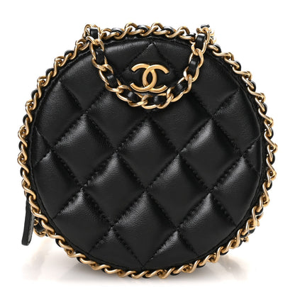 Quilted Lambskin Clutch Bag - Black