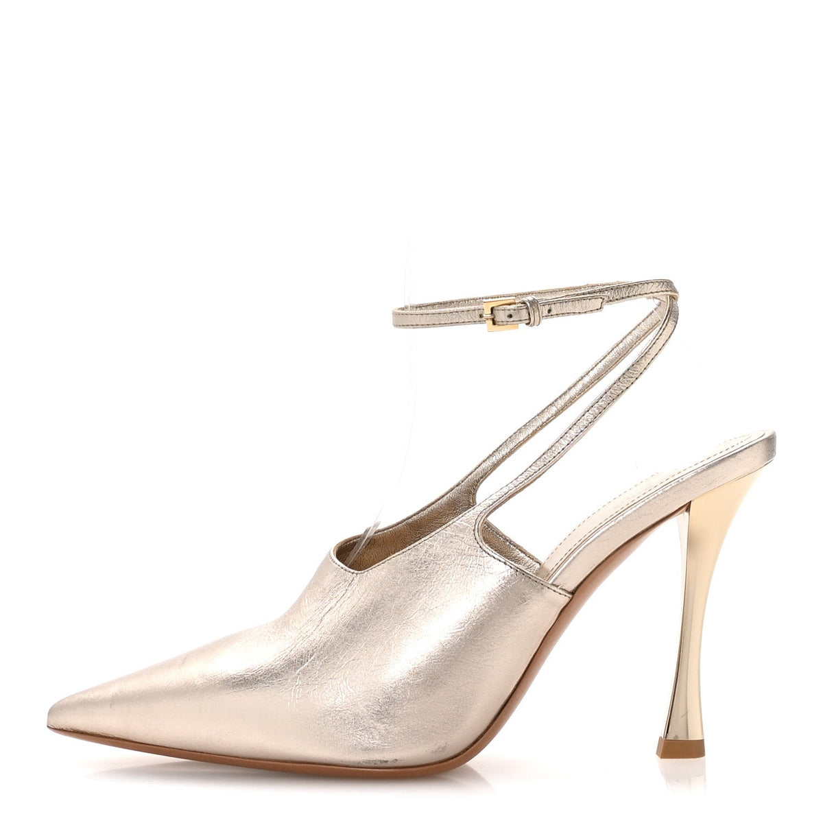 Givenchy Metallic Sheepskin Women's Show Slingback Pumps 36 Dusty Gold