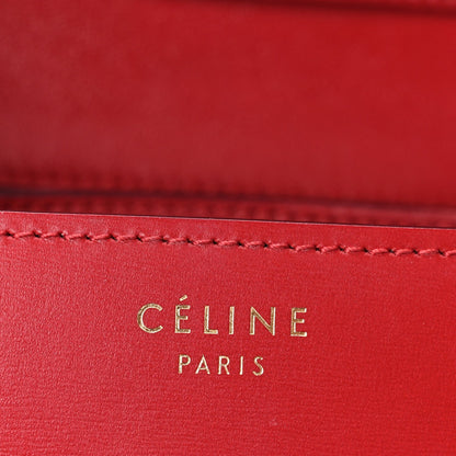 Small Calfskin Flap Shoulder Bag - Red