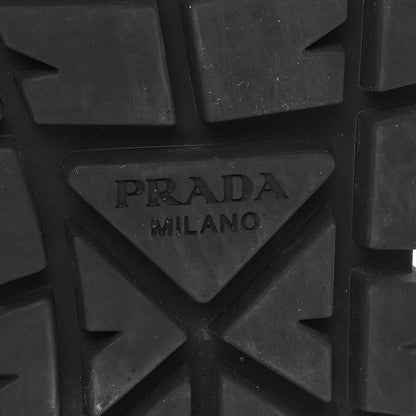 Prada Paillettes Triangle Logo Double Wheel 50mm Women's Sneakers 37 Black
