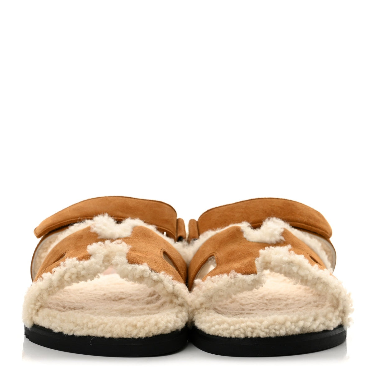 Hermes Chypre Suede Goatskin Woolskin Women's Sandals